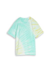 T-Shirt Tom Tailor, Jungen, Gr. 176, turquoise tie dye design, Jersey, Obermaterial: 100% Baumwolle, bedruckt, oversize normal, Rundhals, Shirts T-Shirt, mit All-Over Print