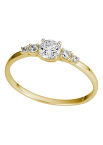 Fingerring Firetti "Schmuck Geschenk Gold 333 Damenring Goldring" Gr. 17, gelbgoldfarben, wei&szlig;goldfarben, kristallwei&szlig;, Fingerringe, Damen, 17, Gelbgold 333, 1,2mm, Fingerring, mit Zirkonia (synth.)