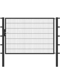 Zauneinzelt&uuml;r Alberts "Flexo", grau (anthrazit), B:200cm H:140cm, Stahl, Tore, Zauneinzelt&uuml;r, 200 cm Breite, in versch. H&ouml;hen