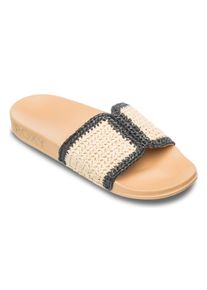Sandale Roxy "Slippy Iv Country", Damen, Gr. 8(38), schwarz (schwarz, tan), Obermaterial:Obermaterial: 100% Polyster PU, Futter: 100% Textil, Laufsohle: 100% EVA;, Schuhe Sandale