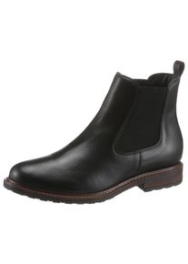 Chelseaboots Tamaris, Damen, Gr. 42, schwarz, Leder, schimmernd, unifarben, Schuhe Chelseaboots, Businessschuh, Chelsea Boot im klassischen Look, schmale Form