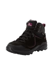 Wanderschuh Jack Wolfskin "SUNSET HIKE TEXAPORE MID W", Damen, Gr. 40,5, schwarz, Leder, Textil, Schuhe Wanderschuh, Wasserdicht, Trekkingschuh