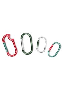 Tchibo - 4 alum&iacute;nium karabiner, &uuml;vegnyit&oacute;val, sz&iacute;nes