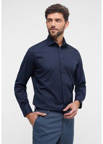 Langarmhemd Eterna "MODERN FIT", Herren, Gr. 43, Normalgr&ouml;&szlig;en, blau (navy), Twill, 100% Baumwolle, tailliert, Manschette, Hemden Langarmhemd, NON IRON (b&uuml;gelfrei)