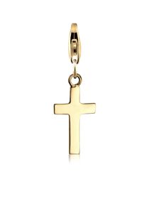 Charm-Einh&auml;nger NENALINA "Charm Kreuz Symbol Anh&auml;nger Kommunion 925 Silber" Gr. 25, gold, Charms, Damen, Blacklist, Silber 925 (Sterlingsilber), Charm-Einh&auml;nger