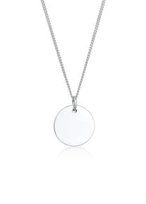 Kette mit Anh&auml;nger Elli "Halskette Basic Pl&auml;ttchen Panzerkette 925 Silber" Gr. 45, silber, Halsketten, Damen, ohne Stein, Silber 925 (Sterlingsilber), Kette mit Anh&auml;nger