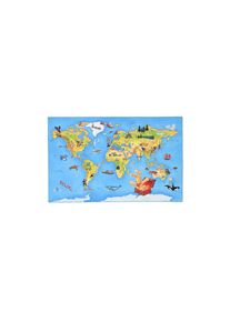 Spielteppich, Mehrfarbig, Textil, Weltkarte, rechteckig, 100x160 cm, Oeko-Tex&reg; Standard 100, f&uuml;r Fu&szlig;bodenheizung geeignet, in verschiedenen Gr&ouml;&szlig;en erh&auml;ltlich, pflegeleicht, strapazierf&auml;hig, Teppiche und B&ouml;den, Teppiche, Kinderteppiche