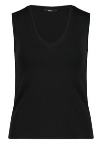 Shirttop Zero "Basic Shirt mit V-Ausschnitt", Damen, Gr. 38, schwarz (schwarz beauty), Obermaterial: 95% Baumwolle CO(Bio). 5% Elasthan EL., Tops Shirttop