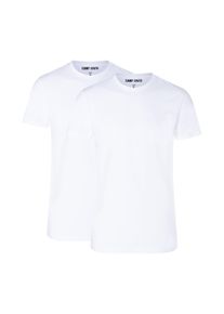 T-Shirt CAMP DAVID "T-Shirt 2er Pack", Herren, Gr. M, wei&szlig;, Obermaterial: 95% Baumwolle CO. 5% Elasthan EL., Shirts T-Shirt