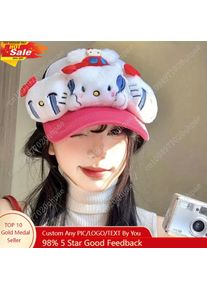 Hello Kitty Face Crying Stretchable Baseball Cap Breathable Mesh Y2K Themed for Wear Snapback Caps
