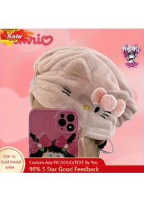 1pc Hello Kitty Hair Drying Cap for Women Ins Coral Fleece Thickened Water-Absorbent Headscarf Non-Shedding Towel Perfect Gift