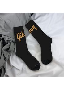 Custom Cute Men's Gibson Logo Dress Socks Unisex Comfortable Warm 3D Print Guitar Crew Socks