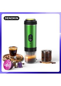 DENOKIN 3-in-1 Capsule Coffee Maker With Digital Display Portable Espresso Coffee Machine for Car & Home Camping Coffee Maker