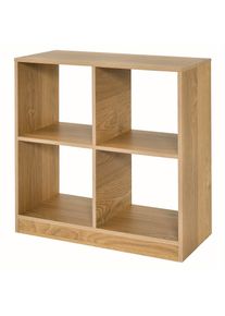4-Cube Open Back Bookshelf, 2-tier Decorative Storage Organizer, Wooden Bookcase Set with Anti-toppling Device