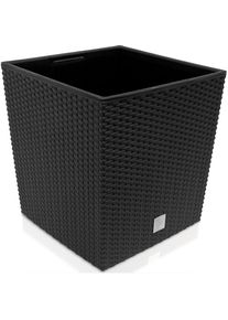 Deuba Wicker Blumentopf Rato Low Anthrazit 32x32x33cm