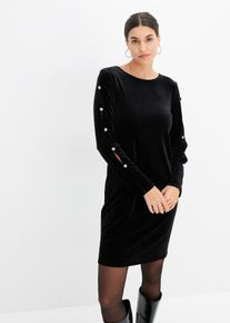 bonprix Minikleid, schwarz, Gr.44/46 (L), elegantes Samtkleid