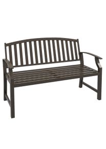 Outsunny Two-Seater Simple Metal Bench - Brown | Aosom Ireland