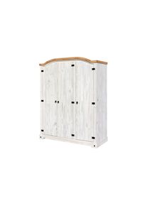 Mid.you , Wei&szlig;, Honig , Holz , Kiefer , massiv , 4 F&auml;cher , 150x188x56 cm ,
