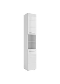 Mid.you Hochschrank, Wei&szlig;, Wei&szlig; Hochglanz, Kunststoff, 2 F&auml;cher, 34x190x31 cm, stehend, Badezimmer, Badm&ouml;bel, Hochschr&auml;nke
