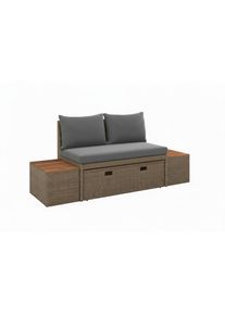 Ambia Garden Loungegarnitur, Braun, Akaziefarben, Holz, Metall, Kunststoff, Textil, Akazie, massiv, F&uuml;llung: Polyester,Polyester, 113x72x62.5 cm, Gartenm&ouml;bel, Loungem&ouml;bel, Loungegarnituren