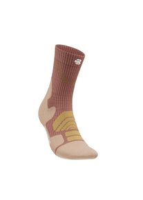 Sportsocken Bauerfeind "OUTDOOR MERINO MID CUT SOCKS", Damen, Gr. 43-46, braun (coral), Obermaterial: 57% Polyamid, 35% Wolle, 8% Elasthan, Socken Sportsocken, Outdoor-Socken