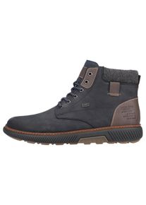 Winterboots Rieker, Herren, Gr. 47, bunt (dunkelblau, braun), Lederimitat, Nubukleder, Textil, unifarben mit Farbeinsatz, Schuhe Winterboots, High Top Sneaker, Schn&uuml;rstiefelette mit TEX-Membran, schmale Form