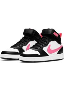 Sneaker Nike Sportswear "Court Borough Mid 2", M&auml;dchen, Gr. 35,5, schwarz, Leder, Synthetik, Schuhe Sneaker, Design auf den Spuren des Air Force 1 f&uuml;r Jugendliche