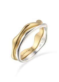 Ring-Set Elli "Ring Set Bicolor 925 Sterling Silber vergoldet" Gr. 56, bunt (zweifarbig), Fingerringe, Damen, 56, Silber 925 (Sterlingsilber), Ring-Set