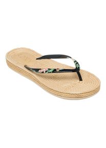 Sandale Roxy "South Beach", Damen, Gr. 7(37), blau (schwarz print), Obermaterial:Obermaterial: 98% Synthetikmaterial, 2% Metall / Futter: Synthetikmaterial / Au&szlig;ensohle: Moosgummi;, Schuhe Sandale