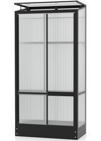 Gew&auml;chshaus Vitavia "HKP4mm", schwarz, B:81cm H:165,5cm T:43cm, Gew&auml;chsh&auml;user, Gew&auml;chshaus, Balkongew&auml;chshaus mit Rollfundament, schwarz