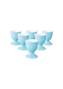 Eierbecher Seltmann Weiden "Eierbecher Liberty Pure Colors &oslash; 4,9 cm 6er Set", blau (lagoon blau), B:4,9cm H:6,4cm &Oslash;:4,9cm, Porzellan, Eierbecher, Eierbecher, Sp&uuml;lmaschinenfest, Mikrowellensicher, Ofenfest