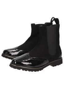 Stiefelette Sioux "Meredith-751-H", Damen, Gr. 44 (UK 9 1/2), schwarz, Obermaterial: 50% Kalbslackleder CAPA. 50% Lammveloursleder LAVL. 100% Gummi rubber., Schuhe Stiefelette