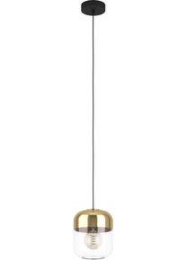 Eglo H&auml;ngeleuchte "MARYVILLA Pendellampe, Stahl und Glas, E27, IP20, Esstischlampe, Lampe", braun (schwarz, braun), &Oslash; 17cm H: 110cm, 1 Stk., Leuchten, H&auml;ngeleuchte, H110 x &Oslash;17 cm, schwarz, br&uuml;niert, 1X40W exkl., H&auml;ngeleuchte