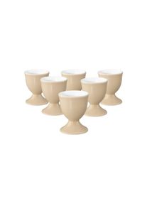 Eierbecher Seltmann Weiden "Eierbecher Liberty Pure Colors &oslash; 4,9 cm 6er Set", beige (dusty beige), B:4,9cm H:6,4cm &Oslash;:4,9cm, Porzellan, Eierbecher, Eierbecher, Sp&uuml;lmaschinenfest, Mikrowellensicher, Ofenfest