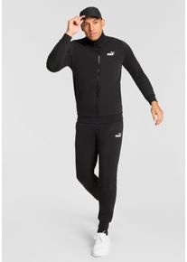 Trainingsanzug Puma "ESS SWEAT SUIT FL", Herren, Gr. XL, schwarz (Puma schwarz), Fleece, Obermaterial: 66% Baumwolle, 34% Polyester, bedruckt, regular fit, Sportanz&uuml;ge Trainingsanzug, f&uuml;r entspannte Tage, f&uuml;r vielseitige Aktivit&auml;ten