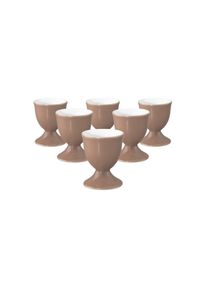Eierbecher Seltmann Weiden "Eierbecher Liberty Pure Colors &oslash; 4,9 cm 6er Set", braun (cocoa braun), B:4,9cm H:6,4cm &Oslash;:4,9cm, Porzellan, Eierbecher, Eierbecher, Sp&uuml;lmaschinenfest, Mikrowellensicher, Ofenfest