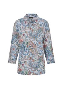 Hemdbluse GOLDNER "Kurzgr&ouml;&szlig;e Druckbluse mit Paisley-Muster", Damen, Gr. 25, bunt (bunt, gemustert), Obermaterial: 100% Polyester PES., gerade, Blusen Hemdbluse, pflegeleichte Qualit&auml;t