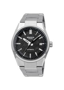 Automatikuhr CASIO EDIFICE, edelstahlfarben, schwarz, Armbanduhren, Damen, Automatikuhr, Armbanduhr, Damenuhr, Herrenuhr, Mechanische Uhr, Edelstahlarmband