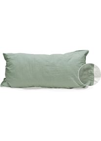 Kissenbez&uuml;ge Primera "Kissenbez&uuml;ge &raquo;Stone Washed&laquo;, Primera (2 St&uuml;ck)", gr&uuml;n (olive), B:40cm L:80cm, Renforc&eacute;, Obermaterial: 100% Baumwolle, Kissenbez&uuml;ge, Kissenbez&uuml;ge, mit Stone-Washed Optik