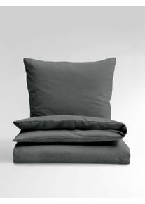 Bettw&auml;sche Bierbaum "Bettw&auml;sche Biber Uni", grau (anthrazit), B/L: 240cm x 220cm, 1 Stk., 2 Stk., Biber, B/L: 80cm x 80cm & 80cm x 80cm, 3 Stk., Biber, Obermaterial: 100% Baumwolle, Bettw&auml;sche, Bettw&auml;sche, Biber, 100 % Baumwolle, pflegeleicht, kuschelig weich