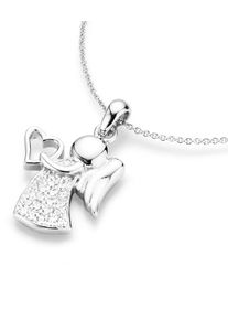 Kette mit Anh&auml;nger Firetti "Schmuck Geschenk Silber 925 Halsschmuck Halskette Ankerkette Herz", silber (silberfarben), Halsketten, Damen, Silber 925 (Sterlingsilber), L: 45, Kette mit Anh&auml;nger, mit Zirkonia (synth.)