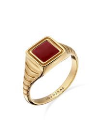 Siegelring Elli "Ring Ring Signet 925 Sterling Silber" Gr. 58, gold, Fingerringe, Damen, 58, Silber 925 (Sterlingsilber), Siegelring
