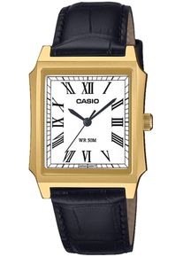 Quarzuhr, gold (schwarz, wei&szlig;), CASIO TIMELESS COLLECTION, Armbanduhren, Damen, Quarzuhr, Armbanduhr, Damenuhr, Herrenuhr, analog, Lederarmband