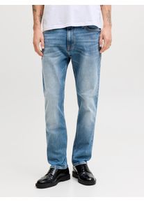 Jack & Jones Regular-fit-Jeans JACK & JONES "JJICLARK JJVINTAGE NOOS", Herren, Gr. 34, L&auml;nge 32, light blau denim, Denim/Jeans, Obermaterial: 98% Baumwolle, 2% Elasthan, Abriebeffekte, regular fit lang, Jeans Regular-fit-Jeans, Baumwollmischung, regular fit