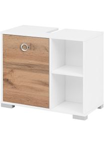 Waschbeckenunterschrank Welltime "Kimi, Breite 65,3 cm", wei&szlig;, eiche landhaus, B:65,3cm H:57,5cm T:33,1cm, FSC-zertifizierter Holzwerkstoff, Schr&auml;nke, Waschbeckenunterschrank, Made in Germany
