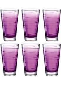 Longdrinkglas Leonardo "VARIO STRUTTURA", lila (violett), H:13cm &Oslash;:8cm, Glas, Trinkgef&auml;&szlig;e, Longdrinkglas, 280 ml, 6-teilig