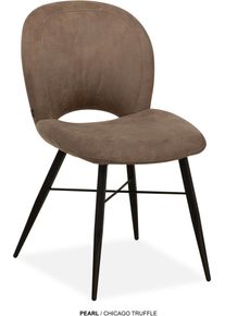 Esszimmerstuhl OMG DESIGN "Pearl", truffle, schwarz, truffle, B:50cm H:86cm T:62cm, Polyester, St&uuml;hle, Esszimmerstuhl, Esszimmerstuhl, pflegeleichter Bezug