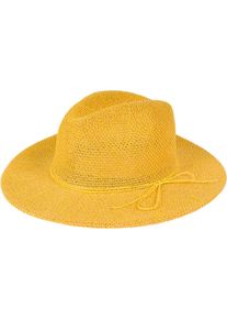 Sonnenhut styleBREAKER "Panama Strohhut", Damen, gelb (curry), Obermaterial: 100% Papierstroh PAS., Modisch, H&uuml;te Sonnenhut