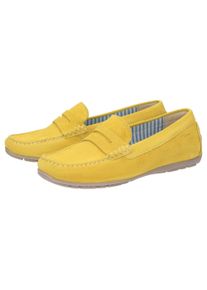Slipper Sioux "Carmona-700", Damen, Gr. 38UK5, gelb, Obermaterial: 100% Kalbsveloursleder CAVL. 100% Gummi rubber., Schuhe Slipper