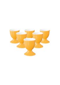 Eierbecher Seltmann Weiden "Eierbecher Liberty Pure Colors &oslash; 4,9 cm 6er Set", orange (mango orange), B:4,9cm H:6,4cm &Oslash;:4,9cm, Porzellan, Eierbecher, Eierbecher, Sp&uuml;lmaschinenfest, Mikrowellensicher, Ofenfest